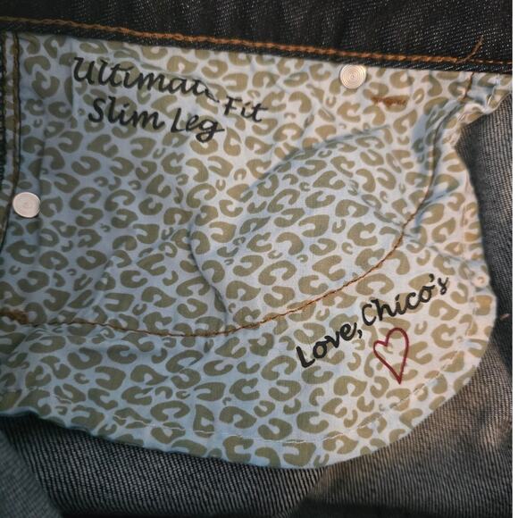 Chico's Platinum Denim Ultimate Fit Slim Leg Dark Wash Women's Jeans 0.5 / 6 - Picture 5 of 6